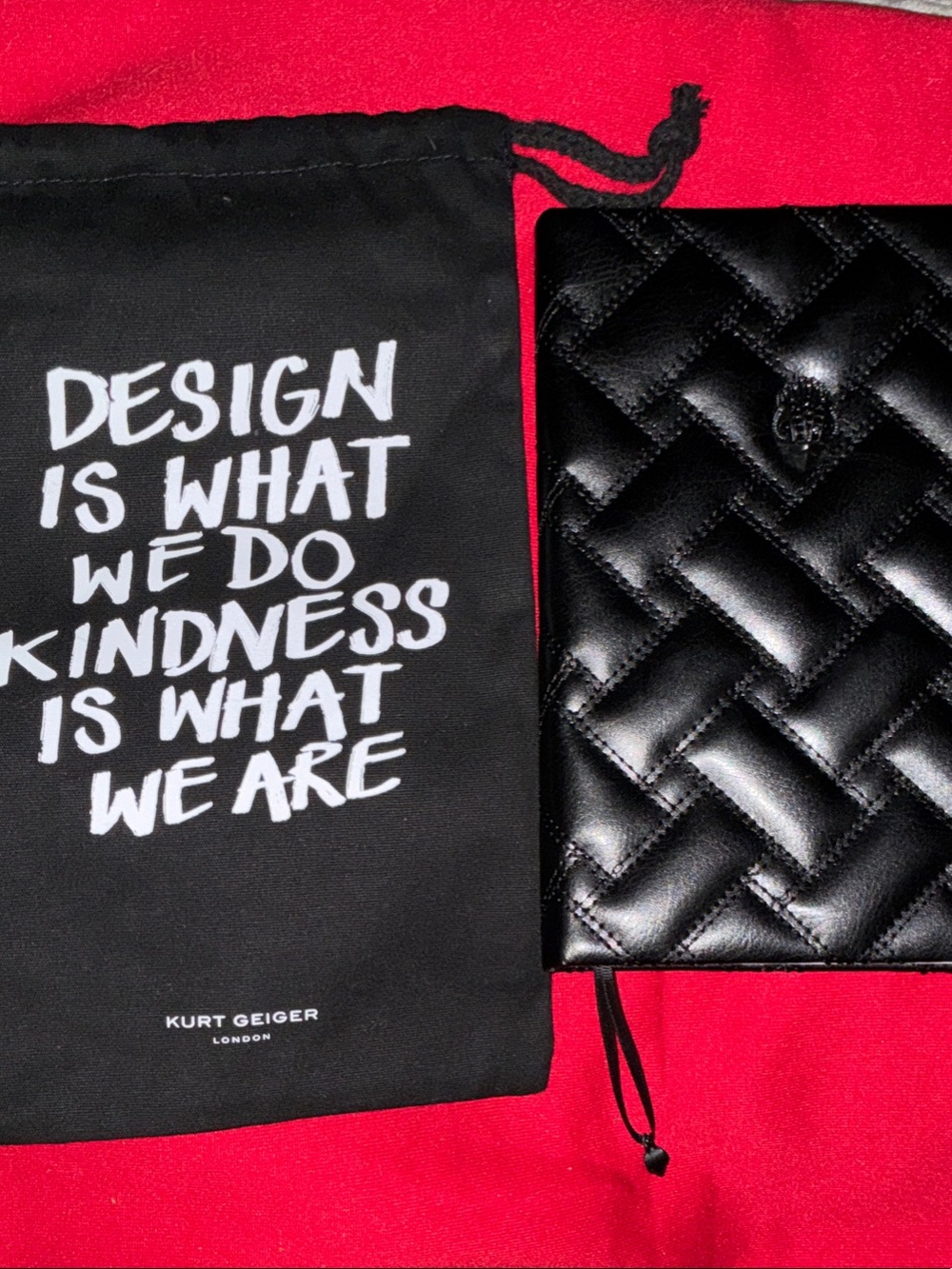 NWT Kurt Geiger Black Quilted Leather NOTEBOOK